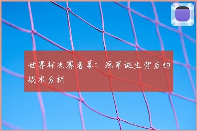 世界杯决赛落幕：冠军诞生背后的战术分析